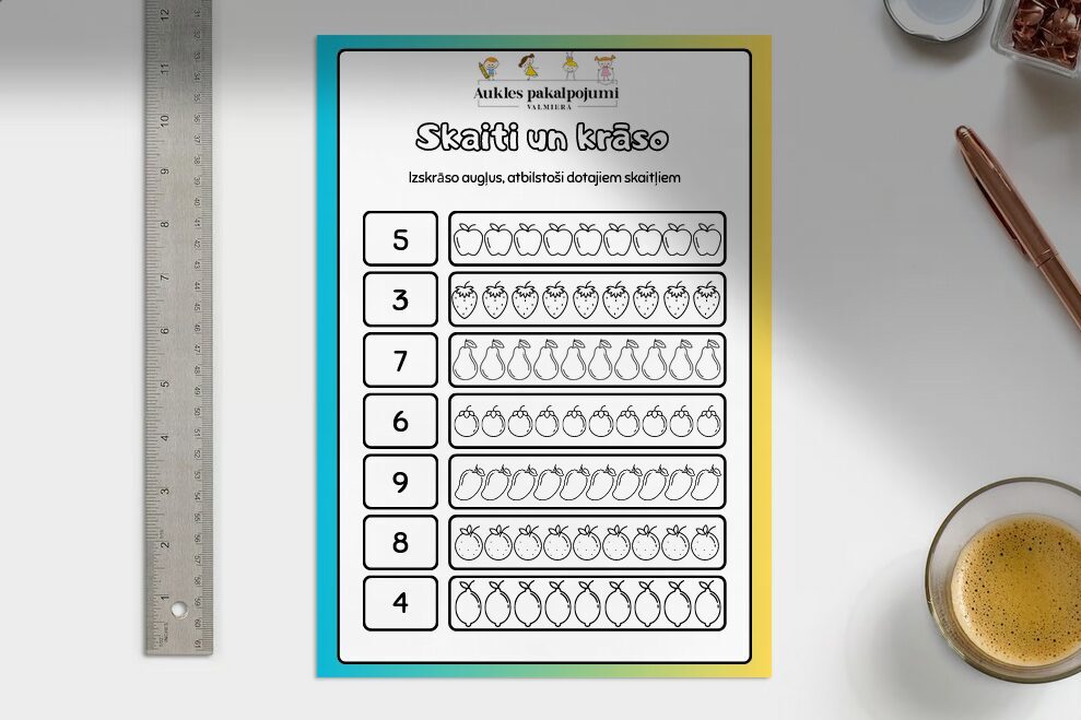 Skaiti un krāso- darba lapas