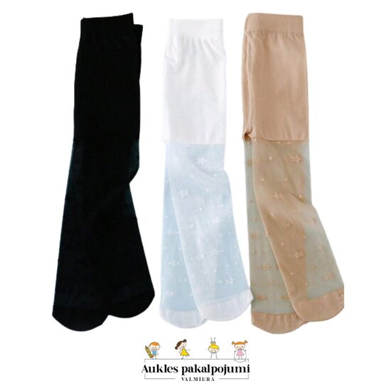 Plānās zeķubikses ar zvaigznītēm 9m-2g