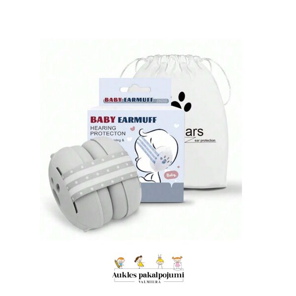 PRE-ORDER Bērnu austiņas ar trokšņu slāpēšanu (pelēkas) 3m-3gadiem
