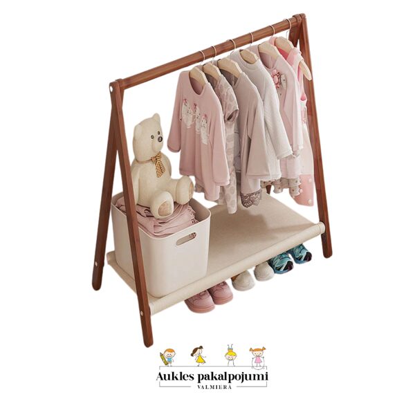 PRE-ORDER Atvērtā tipa drēbju skapis-Tumši brūns