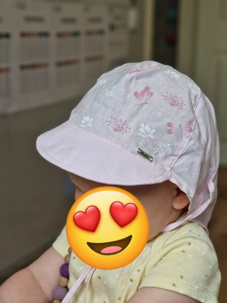 Plāna kokvilnas cepurīte ar kakla pagarinājumu- ROZĀ