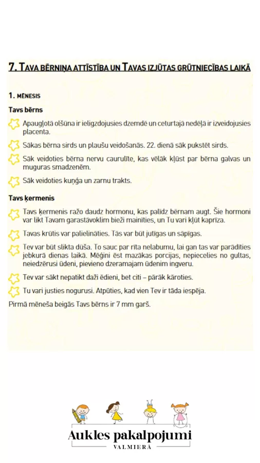 Bērniņa attīstība un tavas izjūtas gaidībās
