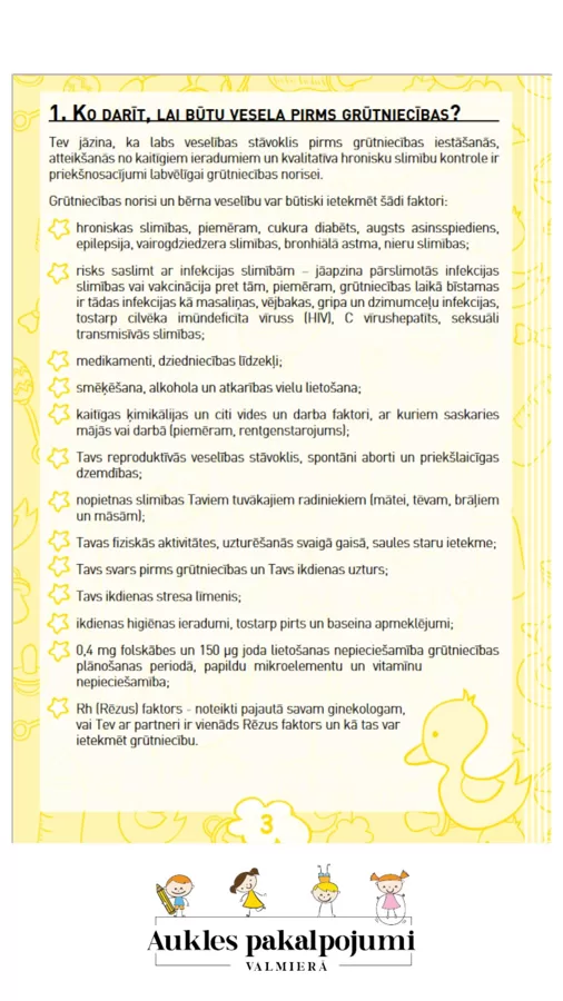 Ko darīt, lai būtu vesela pirms grūtniecības?