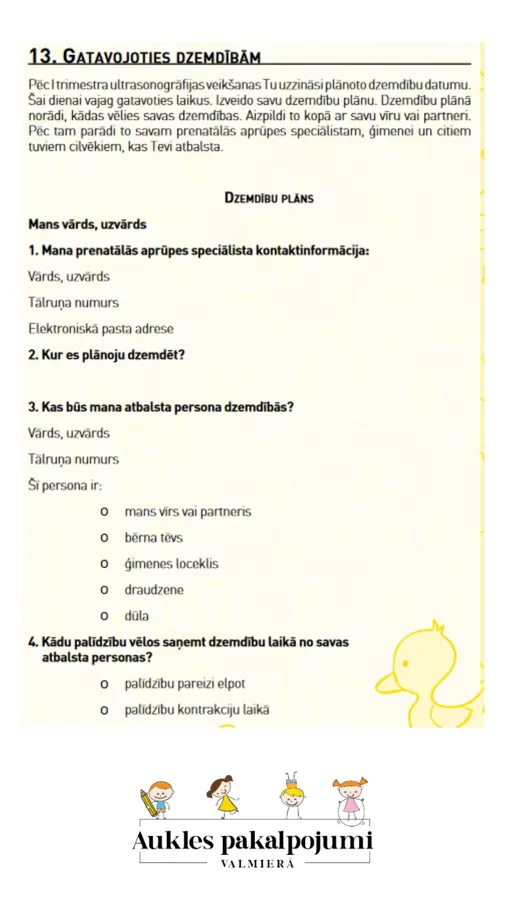 Gatavojoties dzemdībām