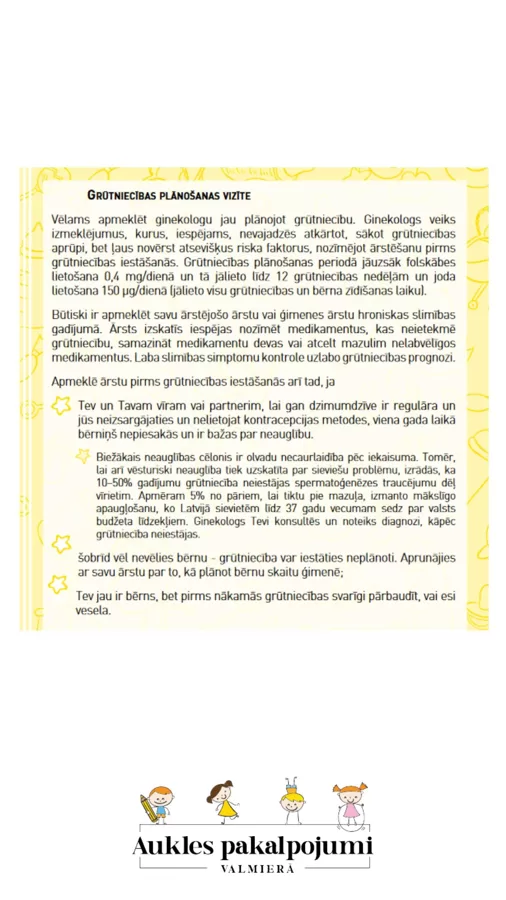Grūtniecībās plānošanas vizīte