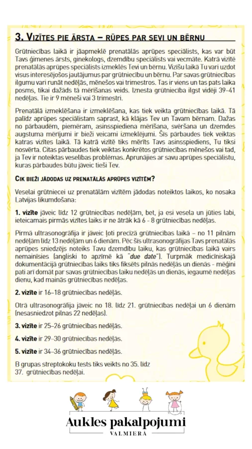 Vizīte pie ārsta-rūpes par sevi un mazuli!